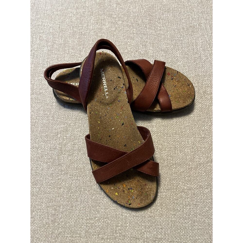 Merrell Sandals Womens Size 8 Merlot Napa Valley Sling Cross Strappy Shoes